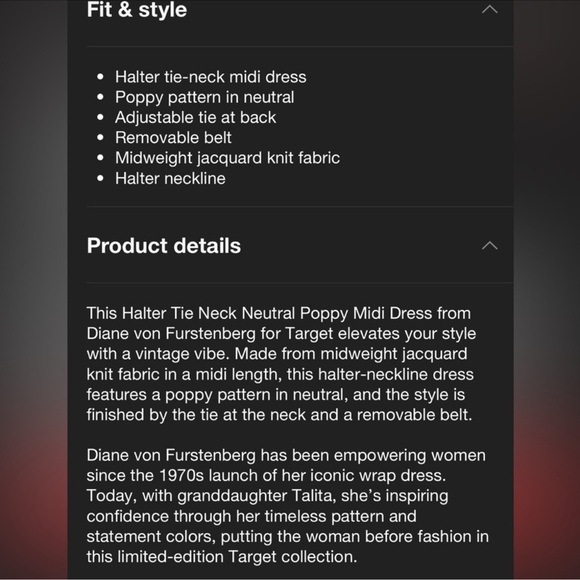 Women's Halter Tie Neck Neutral Poppy
Sweaterknit Midi Dress - DVF for Target - Picture 4 of 5